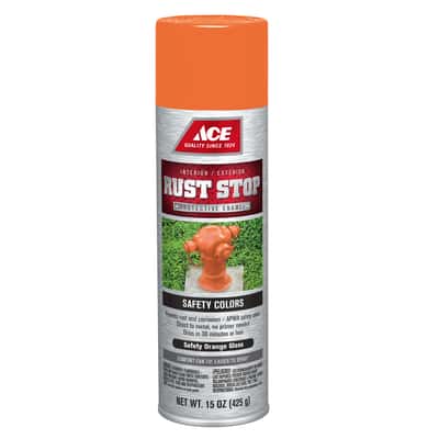 Ace Rust Stop Gloss Safety Orange Spray Paint 15 Oz Ace Hardware