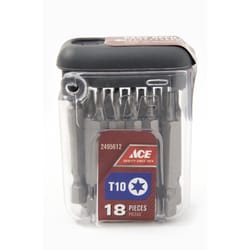 Ace Torx T10 X 2 in. L Screwdriver Bit S2 Tool Steel 18 pc