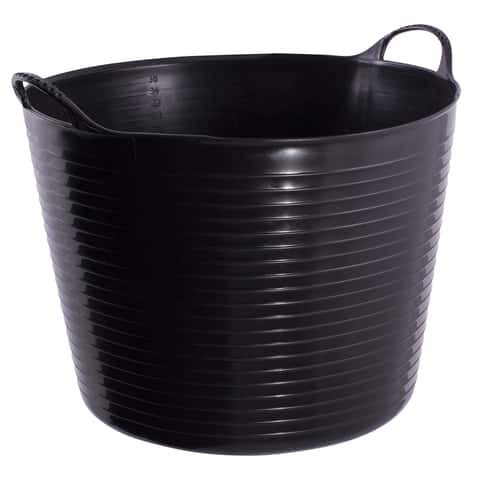 Life Story Black Round Bucket With Rope Handles, 17 Gal.