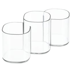 iDesign Clarity Cosmetic Trio Clear Plastic Utensil Holder