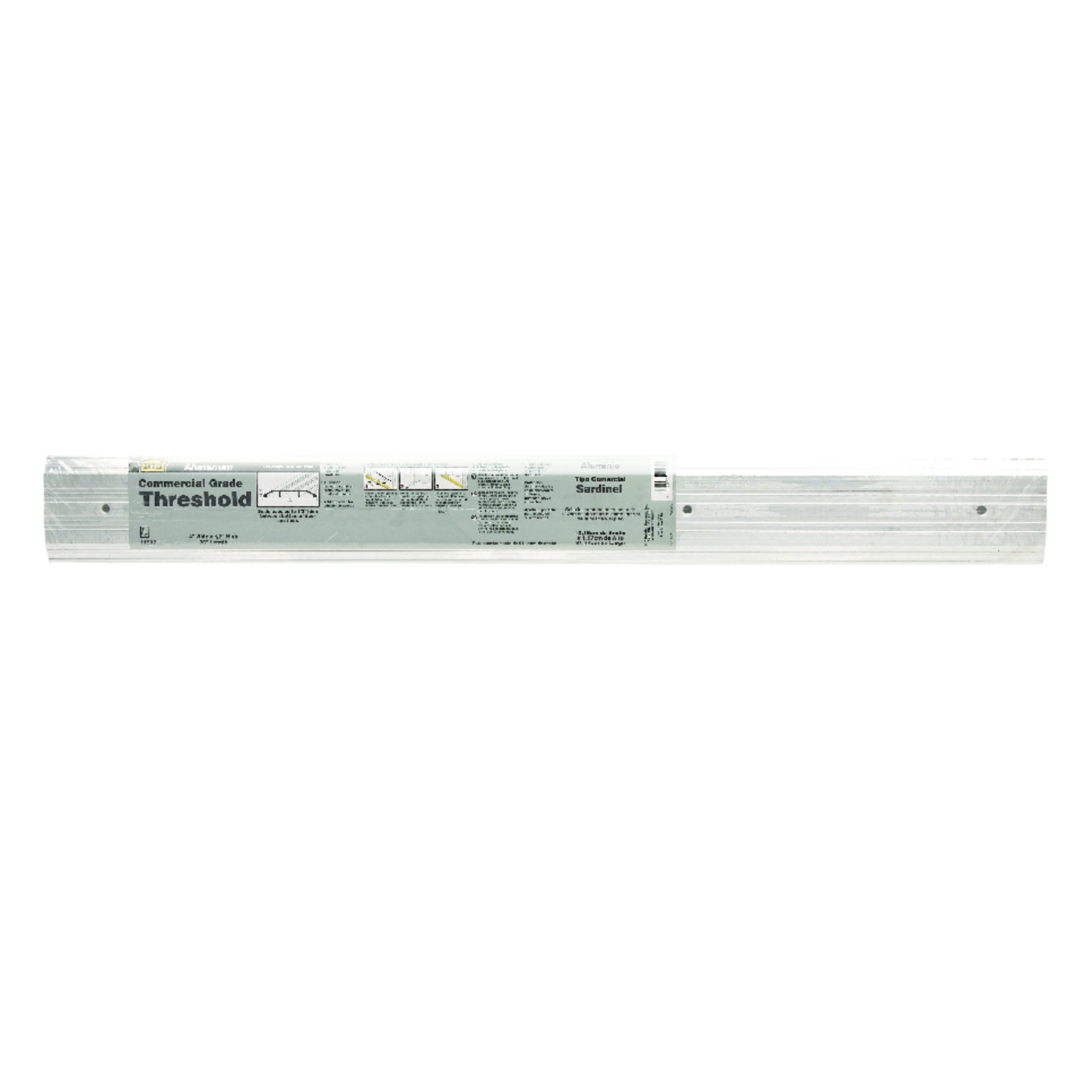 M-D 0.5 in. H X 4 in. W X 36 in. L Mill Aluminum Fluted Top Threshold ...
