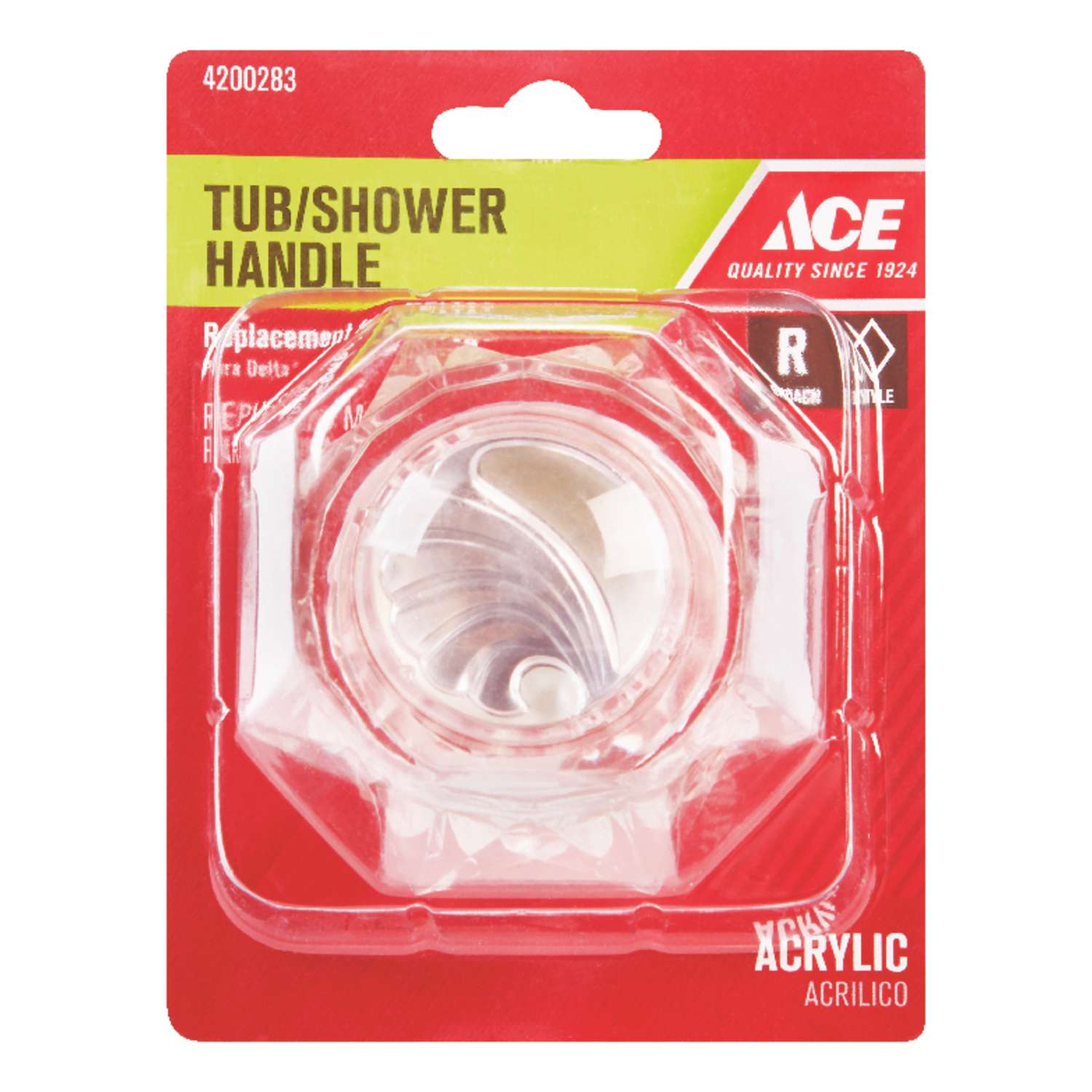 Ace Broach Clear Acrylic Tub and Shower Handle For Delta and Tub and
