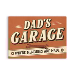 P Graham Dunn 12 in. H X 16 in. L Brown Metal Dad's Garage Sign