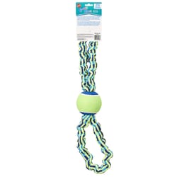 Spot Colorful Ropes Blue/Green Rope with Tennis Ball Dog Toy Extra Large 1 pk