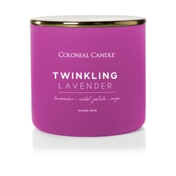 Colonial Candle Pop of Color Copper/Purple Twinkling Lavender Scent Decorative Candle 14.5 oz