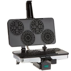 CucinaPro Piccolo Mini 4 waffle Silver Stainless Steel Pizzelle Baker