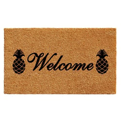 Home & More 2 ft. W X 3 ft. L Multi-color Welcome Pineapples Coir Door Mat