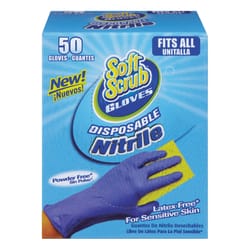 Soft Scrub Nitrile Disposable Gloves One Size Fits Most Blue Powder Free 50 pk