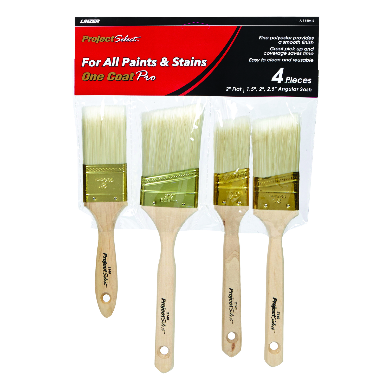 Linzer 2.5 in. Angled Sash Polyester Paint Brush (6-pack)