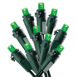 Celebrations Blue LED Micro/5mm Green 100 ct String Christmas Lights 24.5 ft.