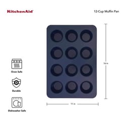 KitchenAid 11 in. W X 16 in. L Muffin Pan Ink Blue 1 pc