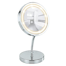 Wenko Brolo 18 in. H X 6.3 in. W Round LED Vanity Mirror Chrome Silver