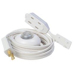 Woods Indoor 15 ft. L White Extension Cord with Switch 16/2