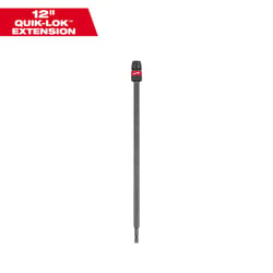 Milwaukee Quik-Lok 12 in. Alloy Steel Drill Bit Extension 1/4 in. Hex Shank 1 pc