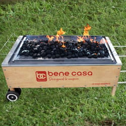 Bene Casa 24 in. Charcoal/Wood Barrel Cooker Brown