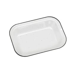 Cinsa 32 oz White Steel Camping Plate 1 pk