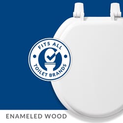 Mayfair by Bemis Round White Enameled Wood Toilet Seat