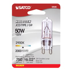 Satco 50 W T4 Specialty Halogen Bulb 750 lm Warm White 1 pk