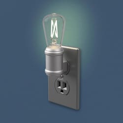 Westek Automatic Plug-in Vintage Edison Aged Nickel LED Night Light
