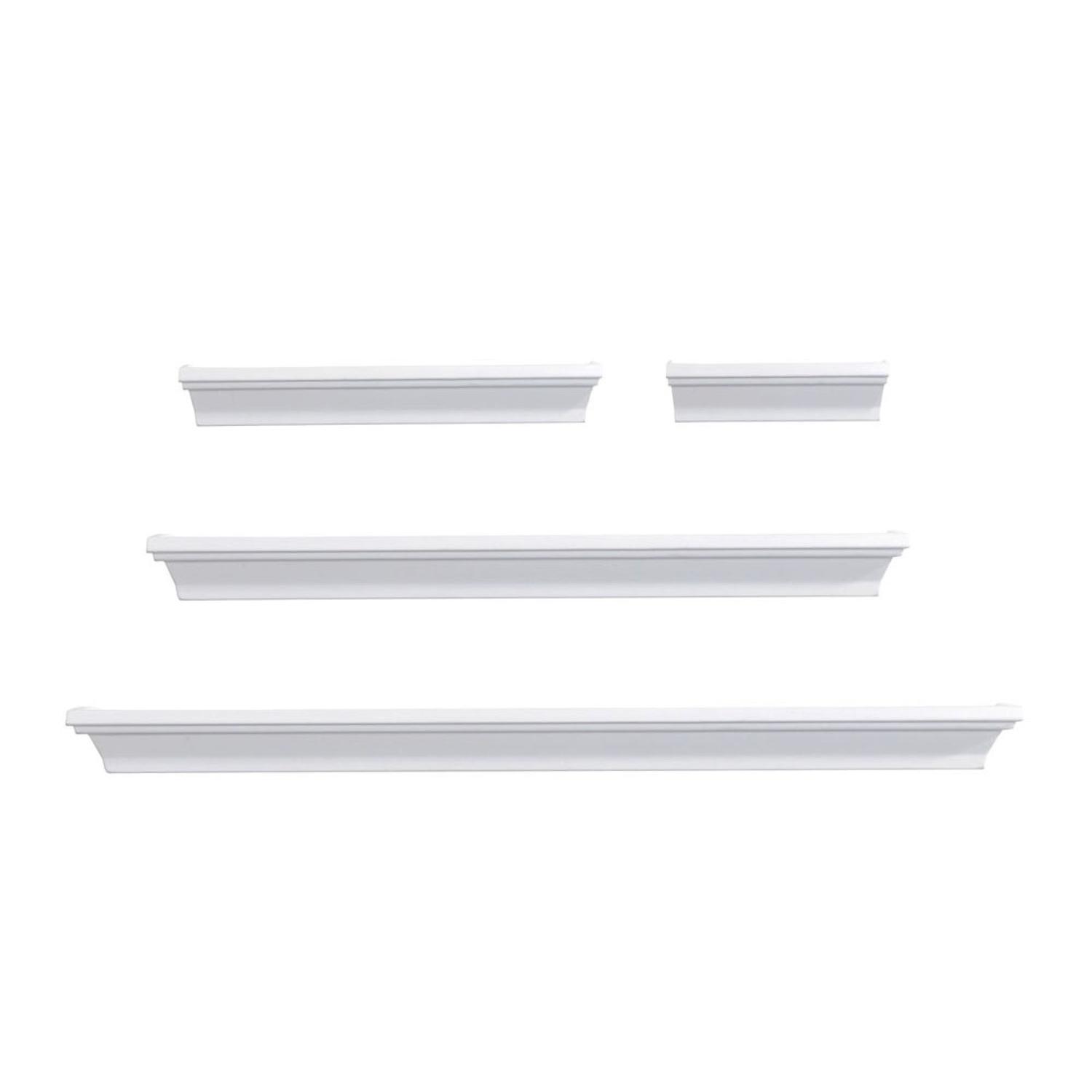 Melannco 5.12 in. H X 24.61 in. W X 4.33 in. L White Wood Ledge Shelf Set