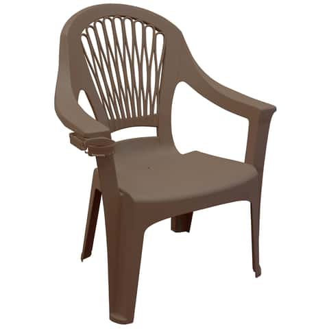 Adams Big Easy Earth Brown Polypropylene Frame High Back Chair