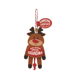 Christmas Dancing Decor Brown Special Grandma Ornament 5 in.