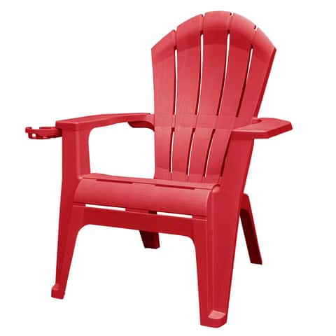 Adams RealComfort Deluxe Cherry Red Resin Frame Adirondack Chair Mfr 258402 Ace Hardware
