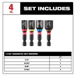 Milwaukee Shockwave 1-7/8 in. L Steel Nut Driver Set 4 pc