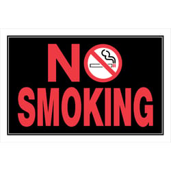 HILLMAN English Black No Smoking Sign 8 in. H X 12 in. W