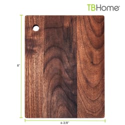 Totally Bamboo 8 in. L X 6 in. W X 1 in. Wood Walnut Serving & Cutting Board