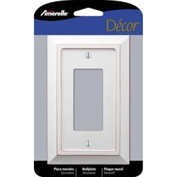 Amerelle Savannah White 1 gang Wood Decorator Wall Plate 1 pk
