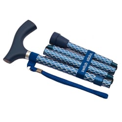 HealthSmart Switch Sticks 32 in. Blue Aluminum Adjustable Folding Cane