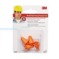 3M 28 dB Polyurethane Foam Band Ear Plugs Orange 2 pair