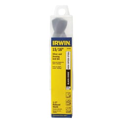 Irwin 15/16 in. X 6 in. L High Speed Steel Drill Bit Straight Shank 1 pc