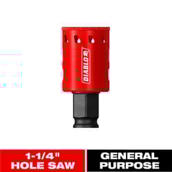 Diablo 1-1/4 in. Diamond Grit 5.52 in. L X 1/4 in. D Hole Saw