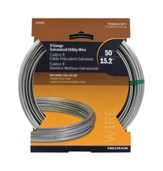 HILLMAN 50 ft. L Galvanized Steel 9 Ga. Wire