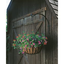 Panacea Forged & Straight Wall Plant Hook/Bracket For Hanging Basket  Planters, 15-in, Black