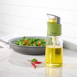 Trudeau Clear Glass Press & Measure Oil Bottle 10.8 oz