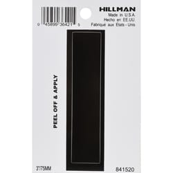 HILLMAN 3 in. Black Vinyl Self-Adhesive Letter I 1 pc