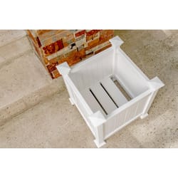 Vita Cardiff 16 in. H X 15 in. W X 15 in. D PVC Planter Box White