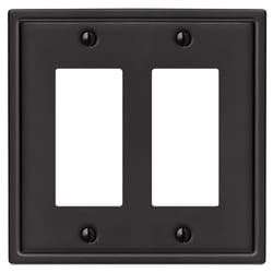 Amerelle Moderne Matte Black 2 gang Steel Decorator Wall Plate 1 pk