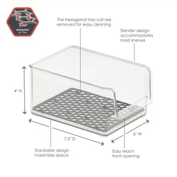 Spectrum Hexa 4 in. H X 6 in. W X 7.5 in. D Plastic Fridge Bins Storage