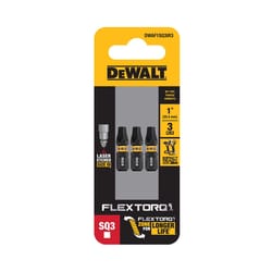 DeWalt FlexTorq Square #3 X 1 in. L Impact Driver Bit Set Steel 3 pc