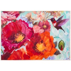 Olivia's Home 22 in. W X 32 in. L Multi-Color Poppies & Hummingbird Polyester Accent Rug