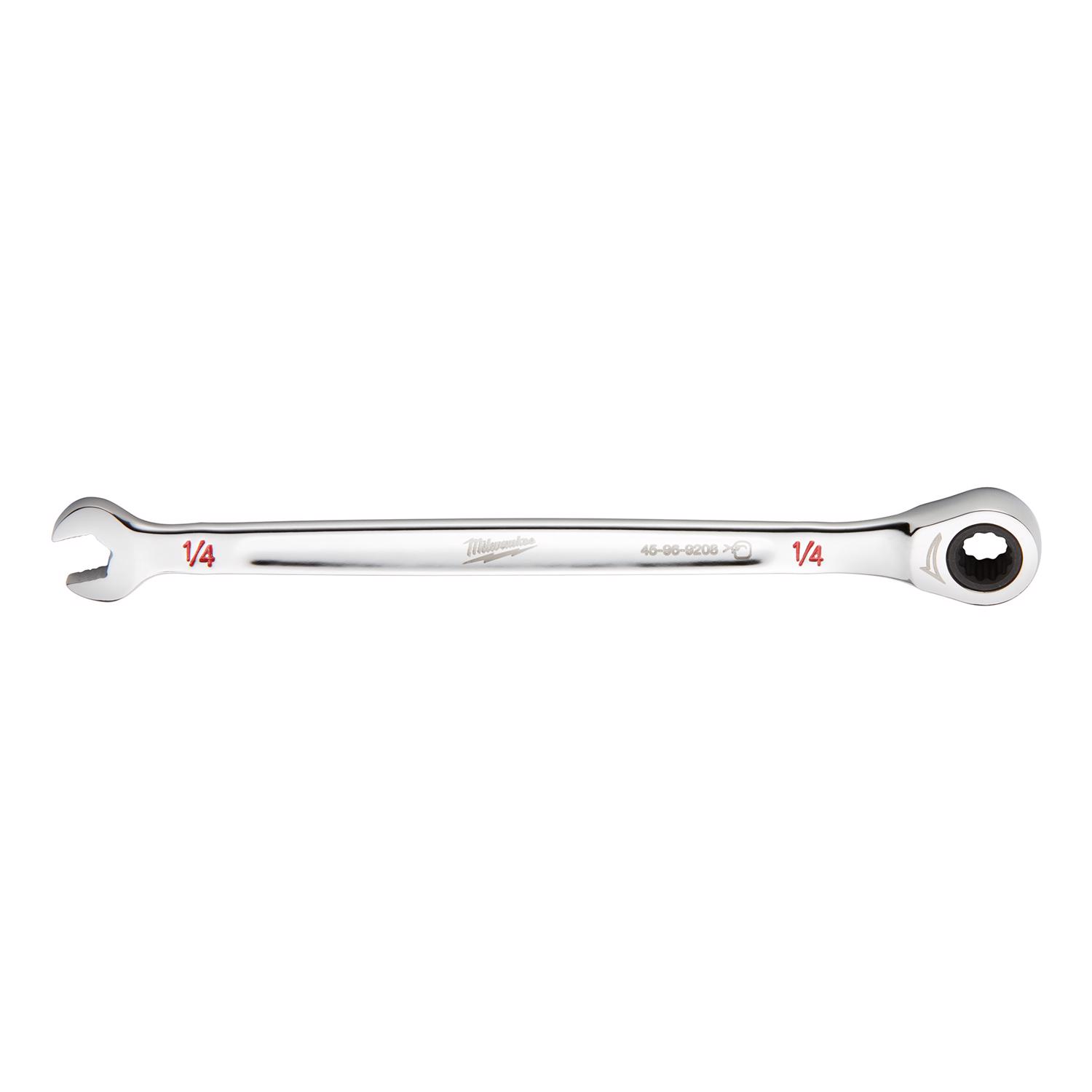 Milwaukee 1/4 in. X 1/4 in. 12 Point SAE I-Beam Ratcheting Combination Wrench 5.28 in. L 1 pc
