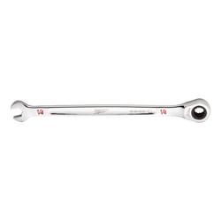 Milwaukee 1/4 in. X 1/4 in. 12 Point SAE I-Beam Ratcheting Combination Wrench 5.28 in. L 1 pc
