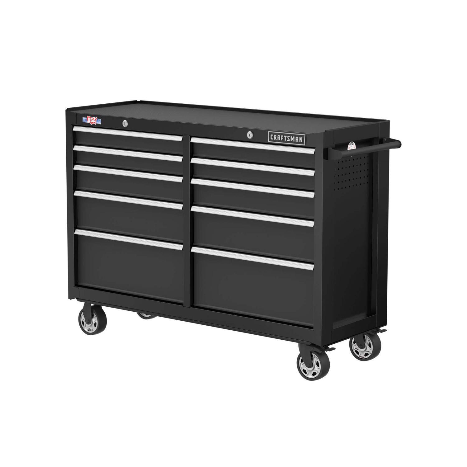 Craftsman 52 in. 10 drawer Steel Rolling Tool Cart 37.5 in. H X 18 in