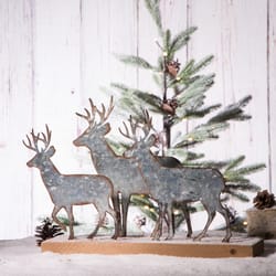 Glitzhome Silver Reindeer Table Decor 9.53 in.