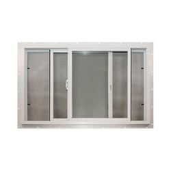 Duo-Corp Agriclass Double Slide Vinyl Utility Window White Glass/Vinyl Window 35.5 in. L X 23.5 in-l