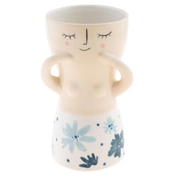Karma Gifts 5.5 in. H X 3 in. W X 4.15 in. L Multicolored Ceramic Vase